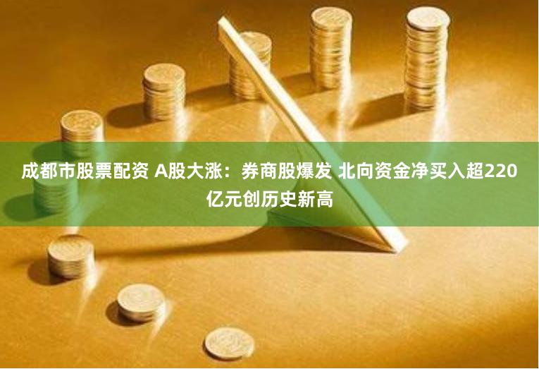 成都市股票配资 A股大涨：券商股爆发 北向资金净买入超220亿元创历史新高